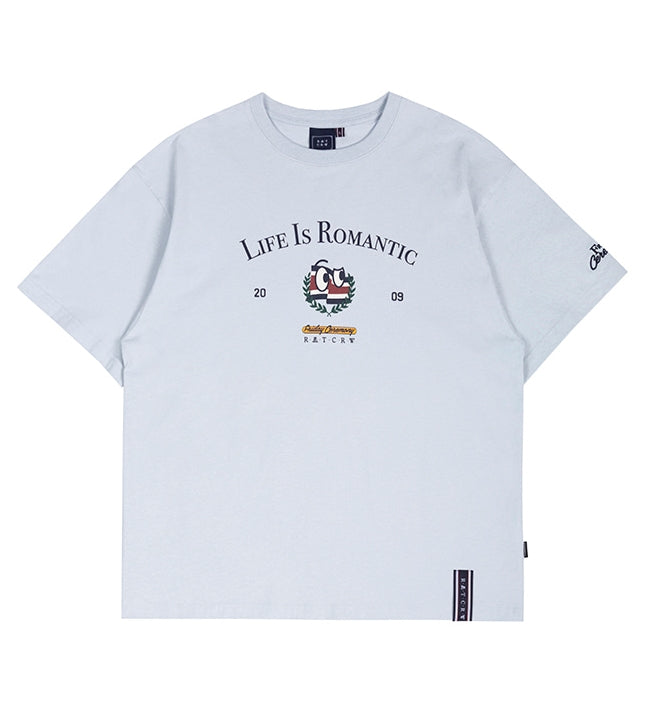 ロマンティッククラウン(ROMANTIC CROWN)  LIFE IS ROMANTIC TEE_SKY BLUE