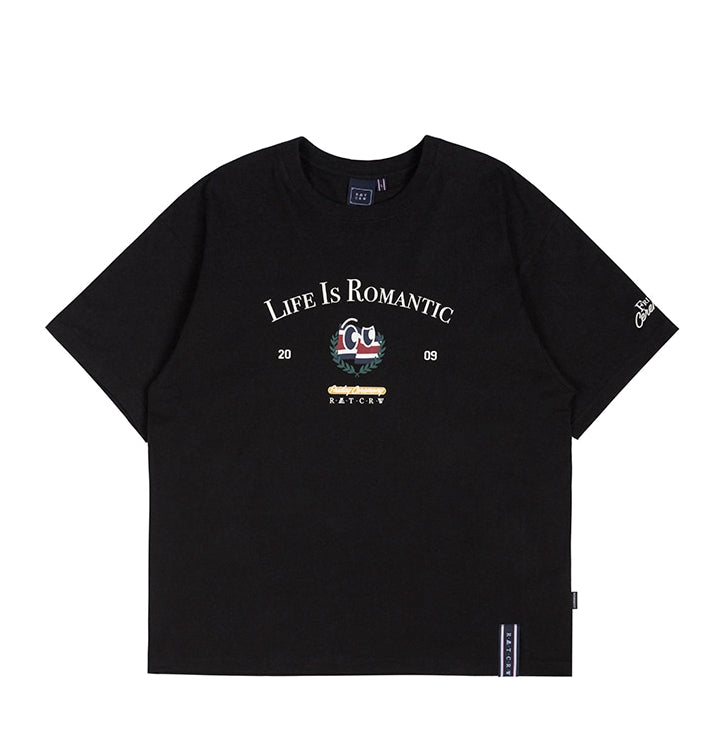 ロマンティッククラウン(ROMANTIC CROWN)  LIFE IS ROMANTIC TEE_BLACK