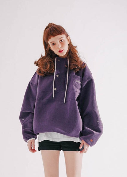 ダブルユーブイプロジェクト(WV PROJECT) NC BOUCLE ANORAK HOODIE VIOLET MJHD7363