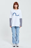 アクメドラビ(acme' de la vie) ADLV STRIPE LAYERED LONG SLEEVE T-SHIRT WHITE