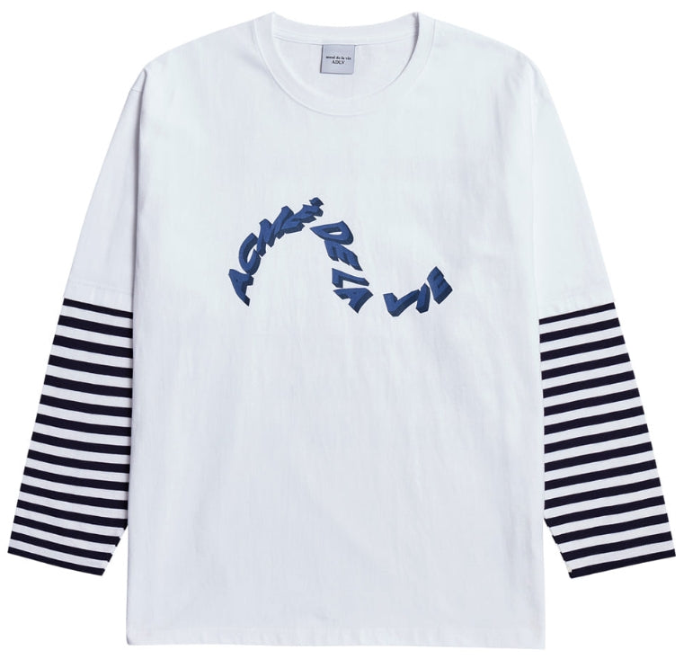 アクメドラビ(acme' de la vie) ADLV STRIPE LAYERED LONG SLEEVE T-SHIRT WHITE