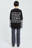 アクメドラビ(acme' de la vie) ADLV STRIPE LAYERED LONG SLEEVE T-SHIRT BLACK