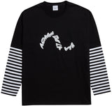 アクメドラビ(acme' de la vie) ADLV STRIPE LAYERED LONG SLEEVE T-SHIRT BLACK