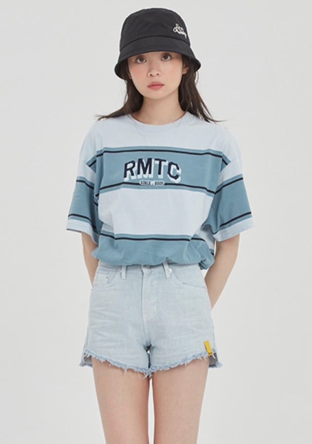 ロマンティッククラウン(ROMANTIC CROWN) RMTC STRIPED TEE_SKY BLUE