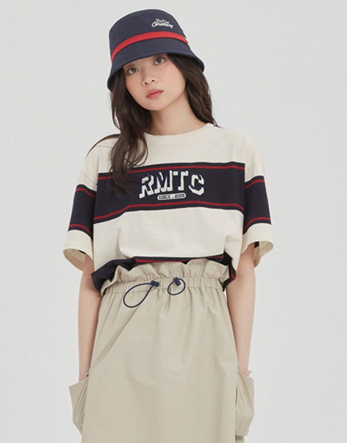 ロマンティッククラウン(ROMANTIC CROWN) RMTC STRIPED TEE_OATMEAL