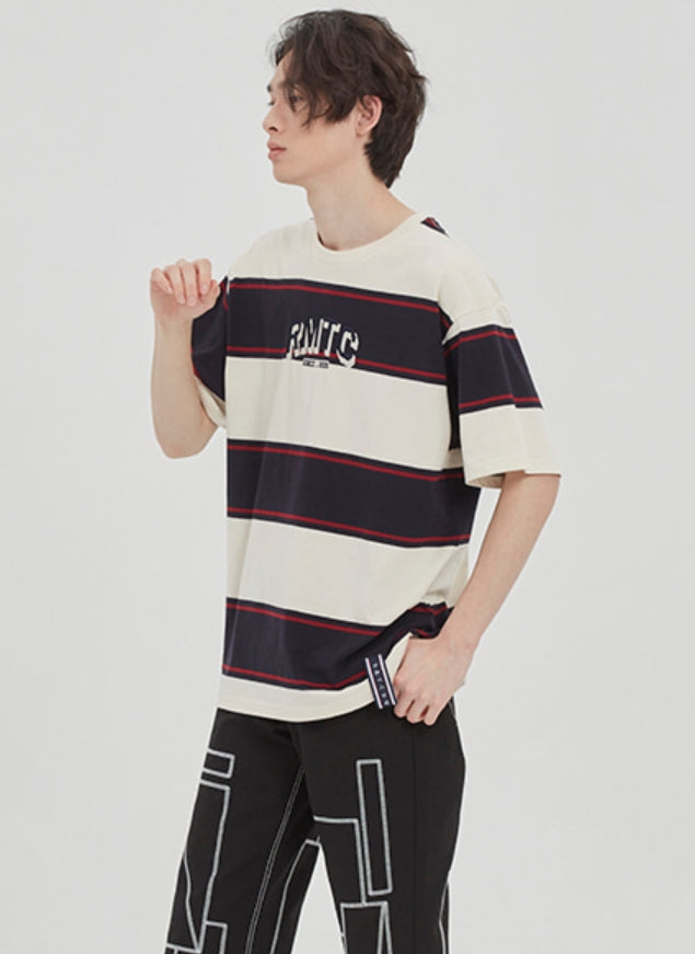 ロマンティッククラウン(ROMANTIC CROWN) RMTC STRIPED TEE_OATMEAL