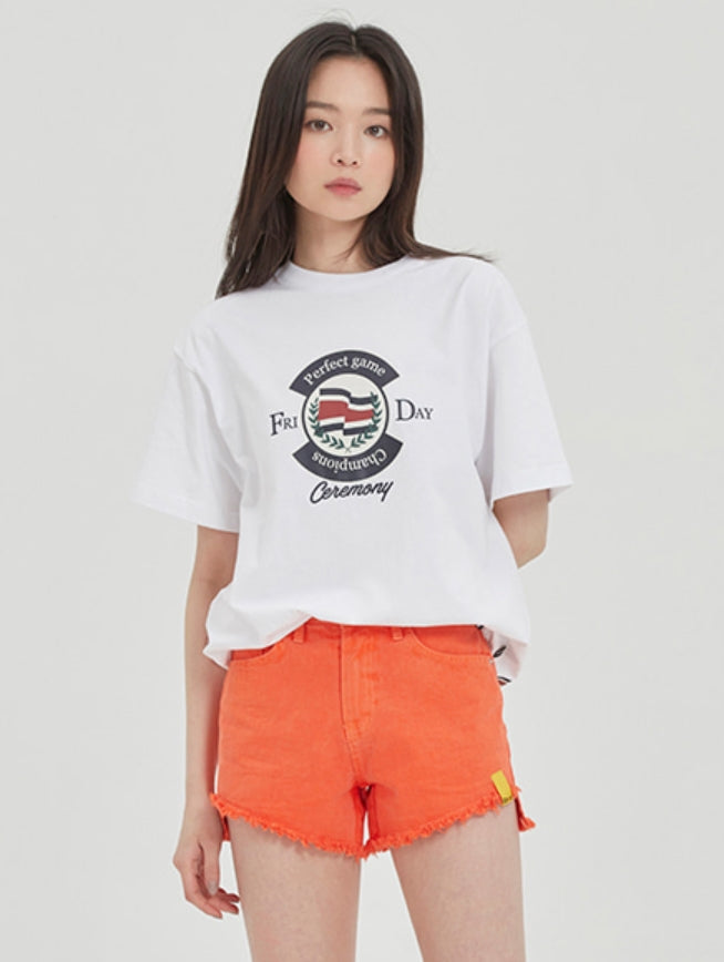 ロマンティッククラウン(ROMANTIC CROWN) PERFECT GAME LOGO TEE_WHITE