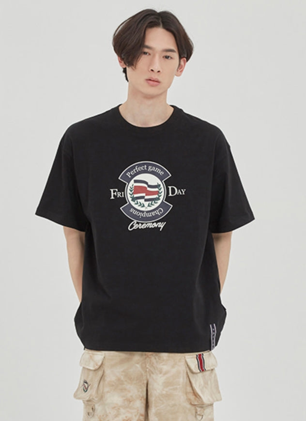 ロマンティッククラウン(ROMANTIC CROWN) PERFECT GAME LOGO TEE_BLACK