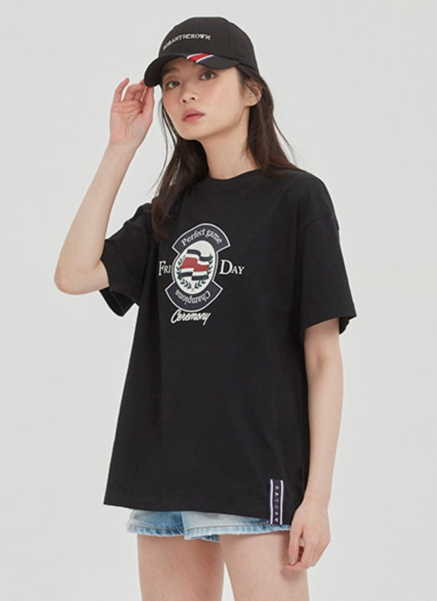 ロマンティッククラウン(ROMANTIC CROWN) PERFECT GAME LOGO TEE_BLACK
