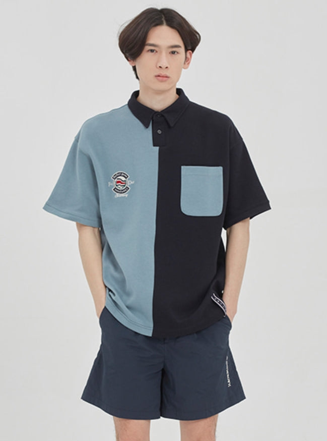 ロマンティッククラウン(ROMANTIC CROWN) PERFECT GAME HALF POLO SHIRT_NAVY
