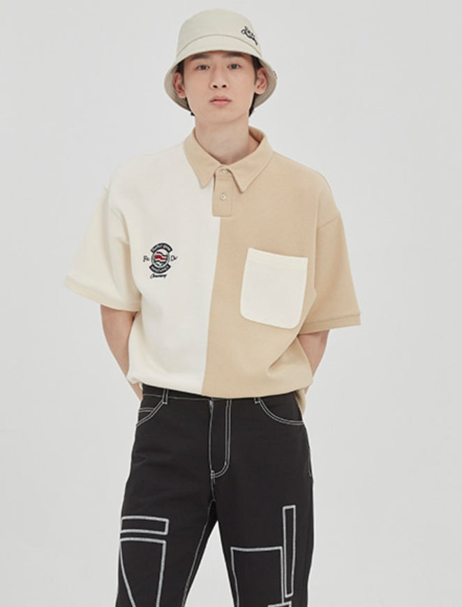 ロマンティッククラウン(ROMANTIC CROWN) PERFECT GAME HALF POLO SHIRT_BEIGE