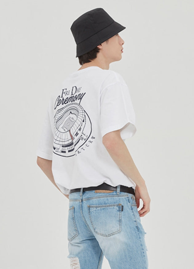 ロマンティッククラウン(ROMANTIC CROWN) FRIDAY STADIUM TEE_WHITE