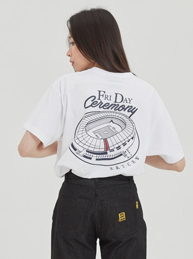 ロマンティッククラウン(ROMANTIC CROWN) FRIDAY STADIUM TEE_WHITE