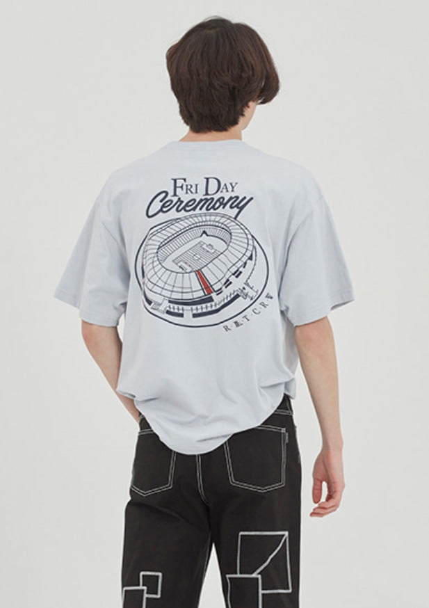 ロマンティッククラウン(ROMANTIC CROWN) FRIDAY STADIUM TEE_SKY BLUE