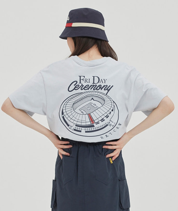 ロマンティッククラウン(ROMANTIC CROWN) FRIDAY STADIUM TEE_SKY BLUE