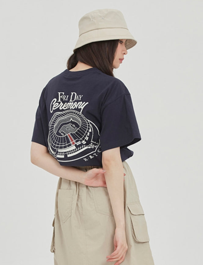 ロマンティッククラウン(ROMANTIC CROWN) FRIDAY STADIUM TEE_NAVY