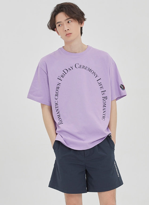 ロマンティッククラウン(ROMANTIC CROWN) ARCH LOGO TEE_PURPLE