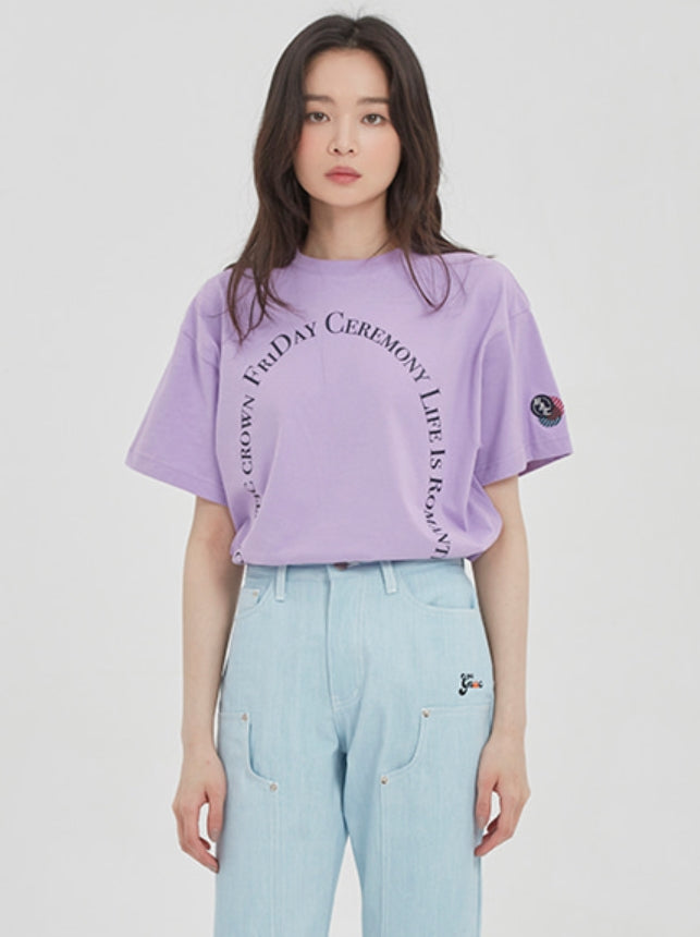 ロマンティッククラウン(ROMANTIC CROWN) ARCH LOGO TEE_PURPLE