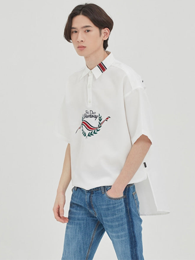 ロマンティッククラウン(ROMANTIC CROWN) FRIDAY HALF ANORAK SHIRT_WHITE