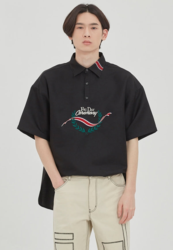 ロマンティッククラウン(ROMANTIC CROWN) FRIDAY HALF ANORAK SHIRT_BLACK