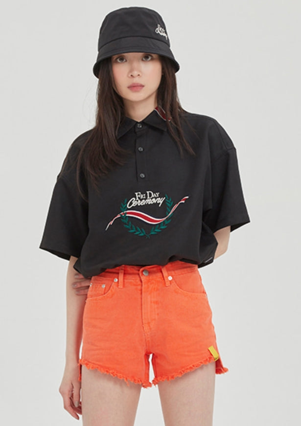 ロマンティッククラウン(ROMANTIC CROWN) FRIDAY HALF ANORAK SHIRT_BLACK