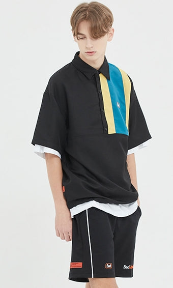 ベドインベド(BADINBAD)  BACK POCKET POLO JERSEY_BLACK