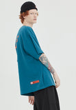 ベドインベド(BADINBAD) HAND DRAWING GRAPHIC TEE_BLUE GREEN