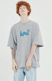 ベドインベド(BADINBAD) HAND DRAWING GRAPHIC TEE_BLUE GREY