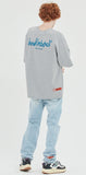 ベドインベド(BADINBAD) HAND DRAWING GRAPHIC TEE_BLUE GREY