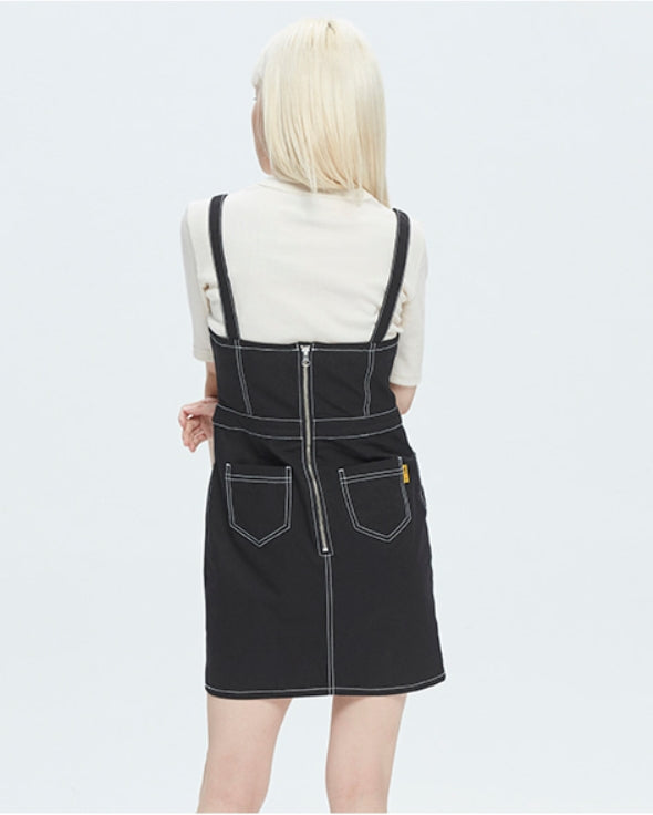 ロマンティッククラウン(ROMANTIC CROWN)   GNAC OVERALL COTTON DRESS_BLACK