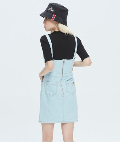 ロマンティッククラウン(ROMANTIC CROWN)   GNAC OVERALL COTTON DRESS_SKY BLUE