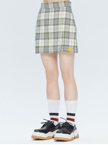 ロマンティッククラウン(ROMANTIC CROWN)   GNAC CHECK WRAP SKIRT_GREEN