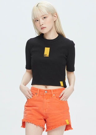 ロマンティッククラウン(ROMANTIC CROWN) GNAC ROLLING LOGO KNIT TEE_BLACK