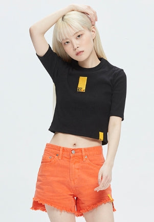 ロマンティッククラウン(ROMANTIC CROWN) GNAC ROLLING LOGO KNIT TEE_BLACK