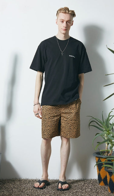 セイントペイン(SAINTPAIN) SP LEOPARD SHORT PANTS-BROWN