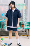 セイントペイン(SAINTPAIN) SP LINEN OPEN COLLAR SHIRTS-NAVY