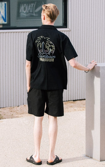 セイントペイン(SAINTPAIN) SP NEON PALM TREE SHIRTS-BLACK