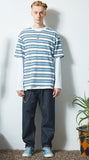 セイントペイン(SAINTPAIN) SP DOUBLE STRIPE TEE-BLUE