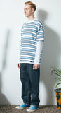 セイントペイン(SAINTPAIN) SP DOUBLE STRIPE TEE-BLUE