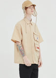 ベドインベド(BADINBAD) MULTI POCKET HALF SHIRT_BEIGE