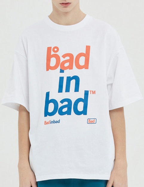 ベドインベド(BADINBAD) BOLD LOGO TEE_WHITE