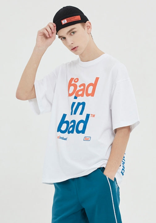 ベドインベド(BADINBAD) BOLD LOGO TEE_WHITE