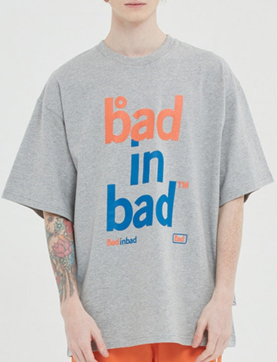 ベドインベド(BADINBAD) BOLD LOGO TEE_GREY
