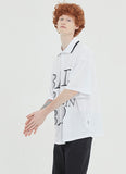 ベドインベド(BADINBAD) SERIF FONT HALF POLO_WHITE