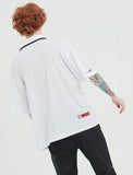 ベドインベド(BADINBAD) SERIF FONT HALF POLO_WHITE