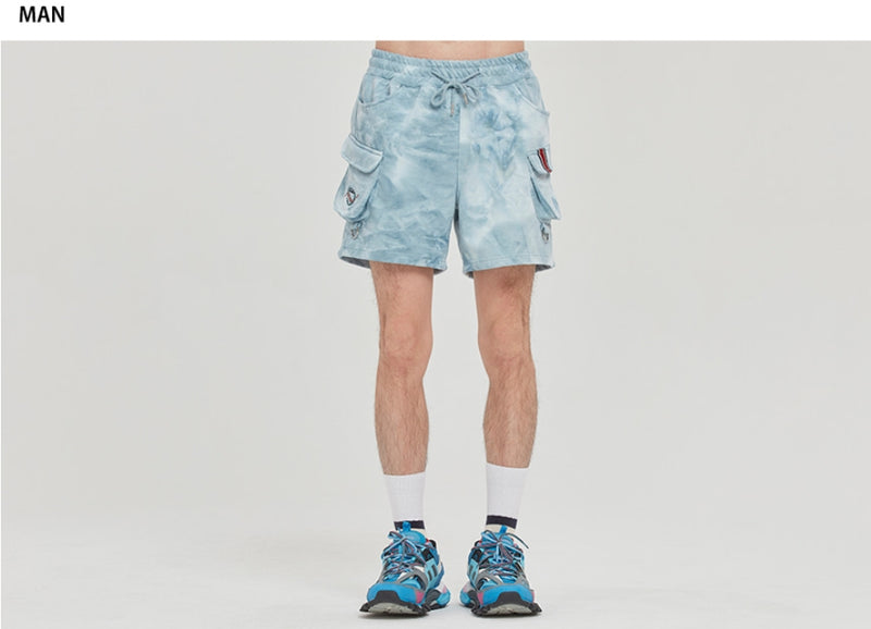 ロマンティッククラウン(ROMANTIC CROWN) FRIDAY TIE DYE SHORTS_SKY BLUE