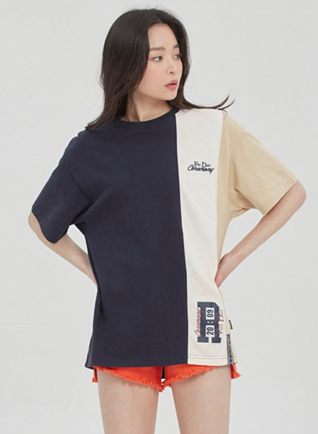 ロマンティッククラウン(ROMANTIC CROWN) THREE BLOCK TEE_NAVY