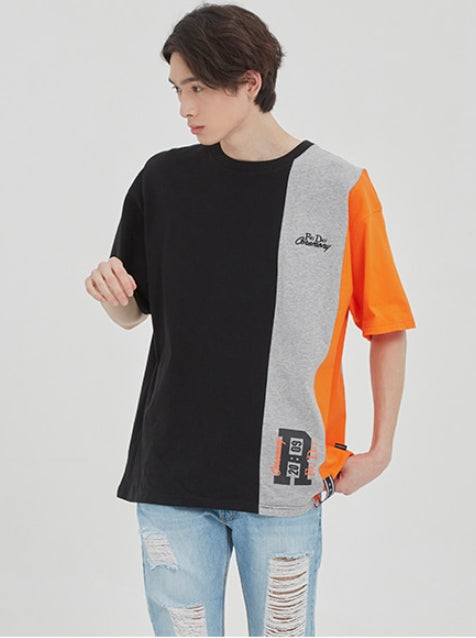 ロマンティッククラウン(ROMANTIC CROWN) THREE BLOCK TEE_BLACK