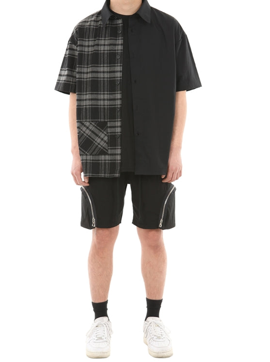 ランベルシオ(LANG VERSIO) 243 Unbalanced back zipper short sleeve shirt