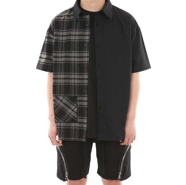 ランベルシオ(LANG VERSIO) 243 Unbalanced back zipper short sleeve shirt